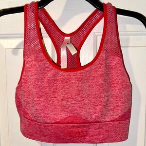 PINK Victoria's Secret Red Heather Racerback Breathable Sports Bra - Size Large